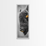 American Bison Close-Up Framed Canvas Print | Rustic Wall Art | Western Decor | Moody Art | Wildlife Painting | Gift Idea | Farmhouse Art