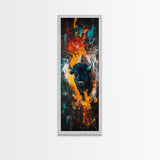 Abstract Bison Canvas Print Southwest Wall Art Rustic Decor Tall Narrow Art Living Room Art Vertical Wall Art Gift Idea Him