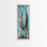 Rustic Horseshoe Art Framed Canvas Print Wabi Sabi Wall Art Farmhouse Decor Western Art Rustic Wall Art Above Sofa Art