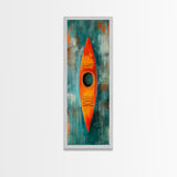 Colorful Kayak Painting Framed Canvas Print Nautical Decor Coastal Cowgirl Wall Art Lake Tahoe Art Above Bed Wall Art