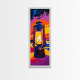 Vibrant Lantern Painting Framed Canvas Print Moody Art Rustic Decor Southwest Wall Art Living Room Art Colorful Wall Art