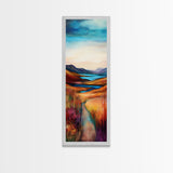 Rolling Hills Landscape Framed Canvas Print mountain painting, Ireland painting, landscape painting, lake Tahoe art, rustic wall art