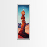 Red Rock Balance Framed Canvas Print, Southwest Wall Art, Joshua Tree Art, Tall Narrow Art, Boho Art, Geometric Wall Art