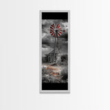 Western Windmill Art, Canvas Print, rustic décor, windmill wall art, farmhouse art, extra wide art, Joshua tree art, southwest wall art