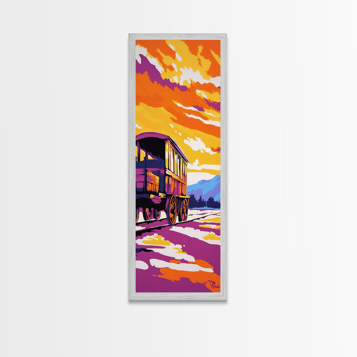 Colorful Sunset Wagon Canvas Print rustic art southwestern wall art farmhouse art boho art moody art above bed wall art