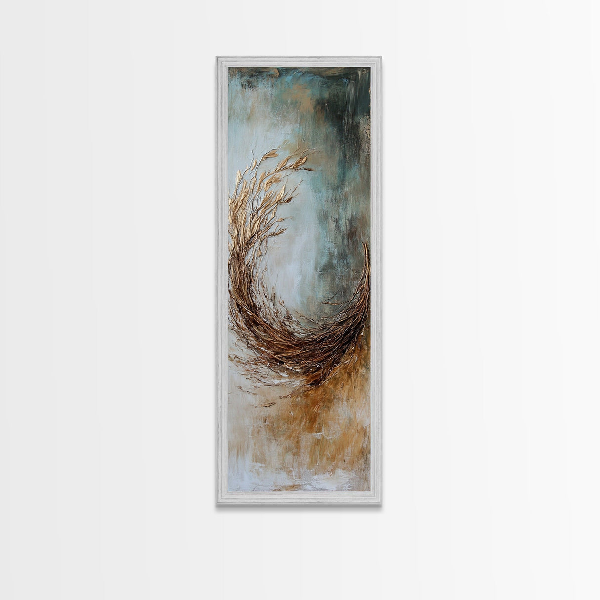 Gold Abstract Framed Canvas Print wabi sabi wall art botanical prints minimalist art extra wide art tall narrow art rustic decor textured art