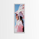 Pink Headdress Woman Canvas Print Wall Art Colorful Graffiti Wall Art Tall Narrow Art