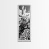 Lizard Close-Up, Framed Canvas Print, wildlife photography, rustic wall art, southwest wall art, desert animal art, black and white home decor