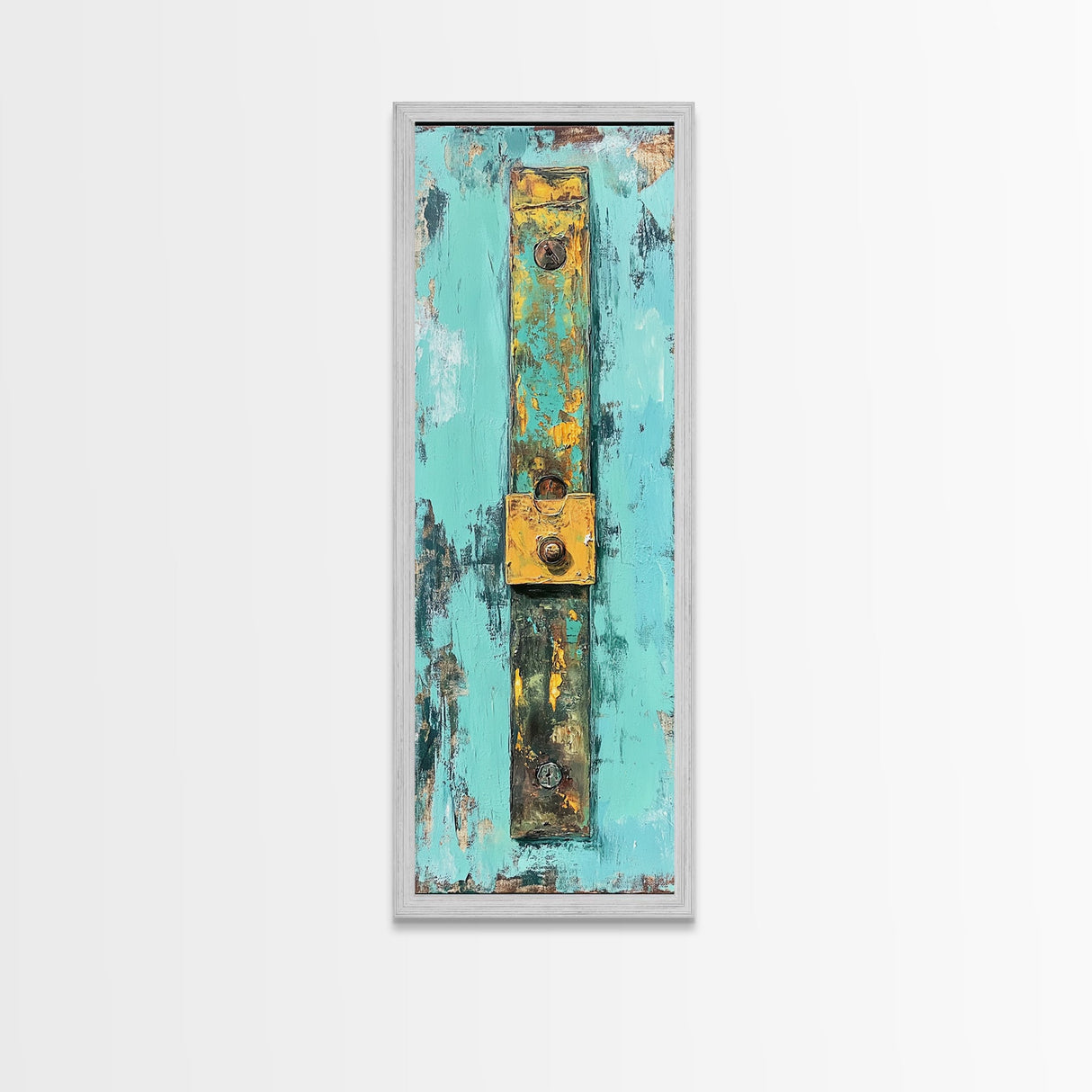 Textured Rustic Art, Canvas Print, Wabi Sabi Wall Art, Teal Wall Art, Abstract Minimalist Art, Tall Narrow Art, Farmhouse Decor