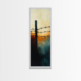 Barbed Wire watercolor, Canvas Print, rustic décor, landscape painting, moody art, southwest wall art, coastal landscape art, farmhouse art