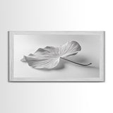 White Leaf, Botanical Prints, Minimalist Art, Wabi Sabi Wall Art, Monochrome Art, Modern Art, Living Room Art, Canvas Print