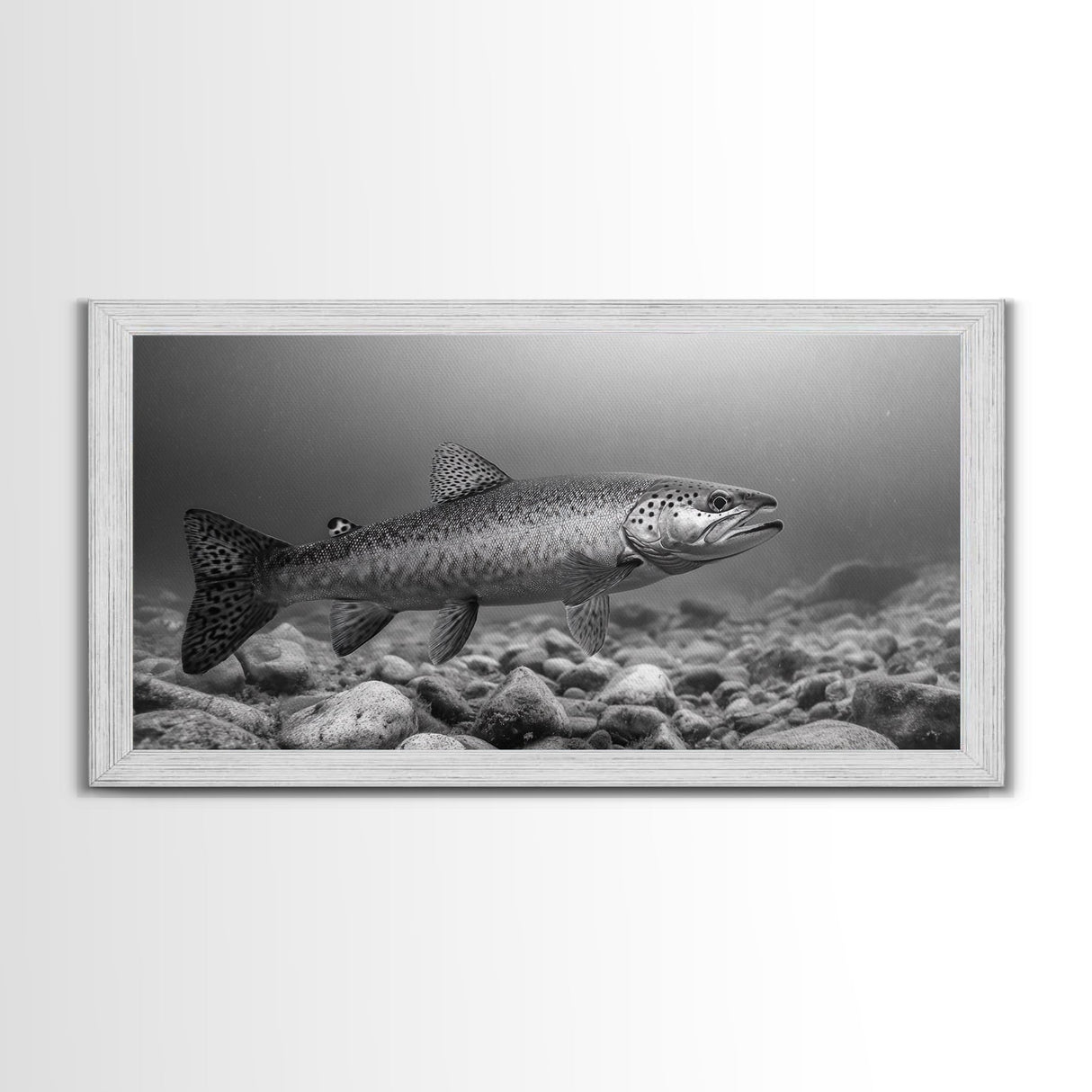 Trout, Fly Fishing Art, Rustic Decor, Coastal Wall Art, Lake Tahoe Art, Fishing Art, Nautical Painting, Framed Canvas Print