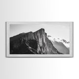 Dramatic Mountain Ridge, smoky mountain art, landscape painting, moody art, wabi sabi art, vertical wall art, minimalist art, canvas print