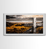 Rustic Cross, coastal landscape art, farmhouse art, nautical wall art, inspirational wall decor, beach house decor, Canvas Print