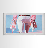 Pink Cowgirl, Western Art, Black Cowgirl Painting, Coastal Cowgirl Wall Art, Light Pink Wall Art, Canvas Print, Rustic Decor
