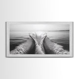 Nautical painting, ocean waves, coastal decor, seascape painting, panoramic art, extra wide art, framed canvas print