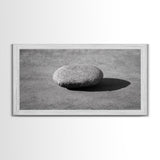 Zen rock, minimalist art, wabi sabi art, Japanese decor, meditation wall art, extra wide art, horizontal wall art, framed canvas print
