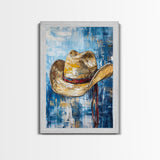 Cowboy Hat, Western Decor, Rustic Wall Art, Coastal Cowgirl Wall Art, Canvas Print, Gift Idea For Him, Farmhouse Art, Bedroom Art