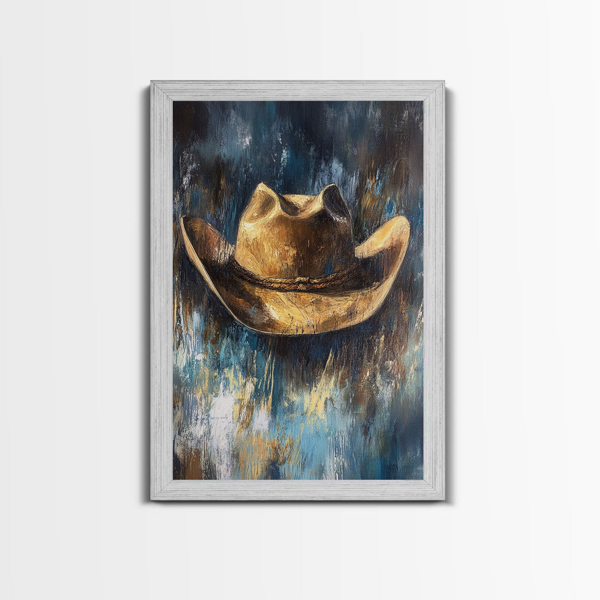 Western Hat, Rustic Wall Art, Farmhouse Art, Cowboy Decor, Canvas Print, Above Sofa Art, Bedroom Art, Gift Idea For Him
