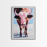 Bison Painting, Western Art, Framed Canvas Print, rustic wall art, vintage horse art, southwest wall art, farmhouse art, gift idea for him