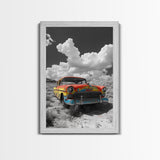 Vintage Car, Custom Car Painting, Graffiti Wall Art, Rustic Art, Old Car Scene, Moody Art, Framed Canvas Print, Landscape Art