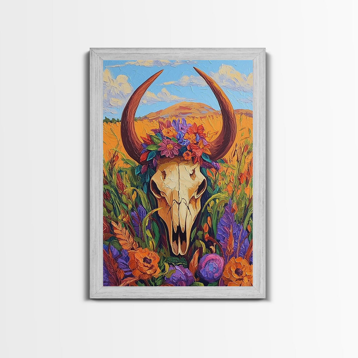 Western Carriage Art, Bold Color Painting, Southwest Wall Art, Framed Canvas Print, Rustic Decor, Moody Art, Extra Wide Art, Farmhouse Aesthetic, Gift Idea