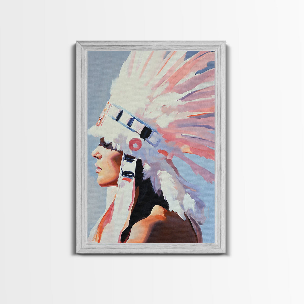 Goddess Art Print, Light Pink Wall Art, Afrocentric Wall Art, Framed Canvas Print, Moody Art, Boho Aesthetic, Bedroom Art, Gift Idea