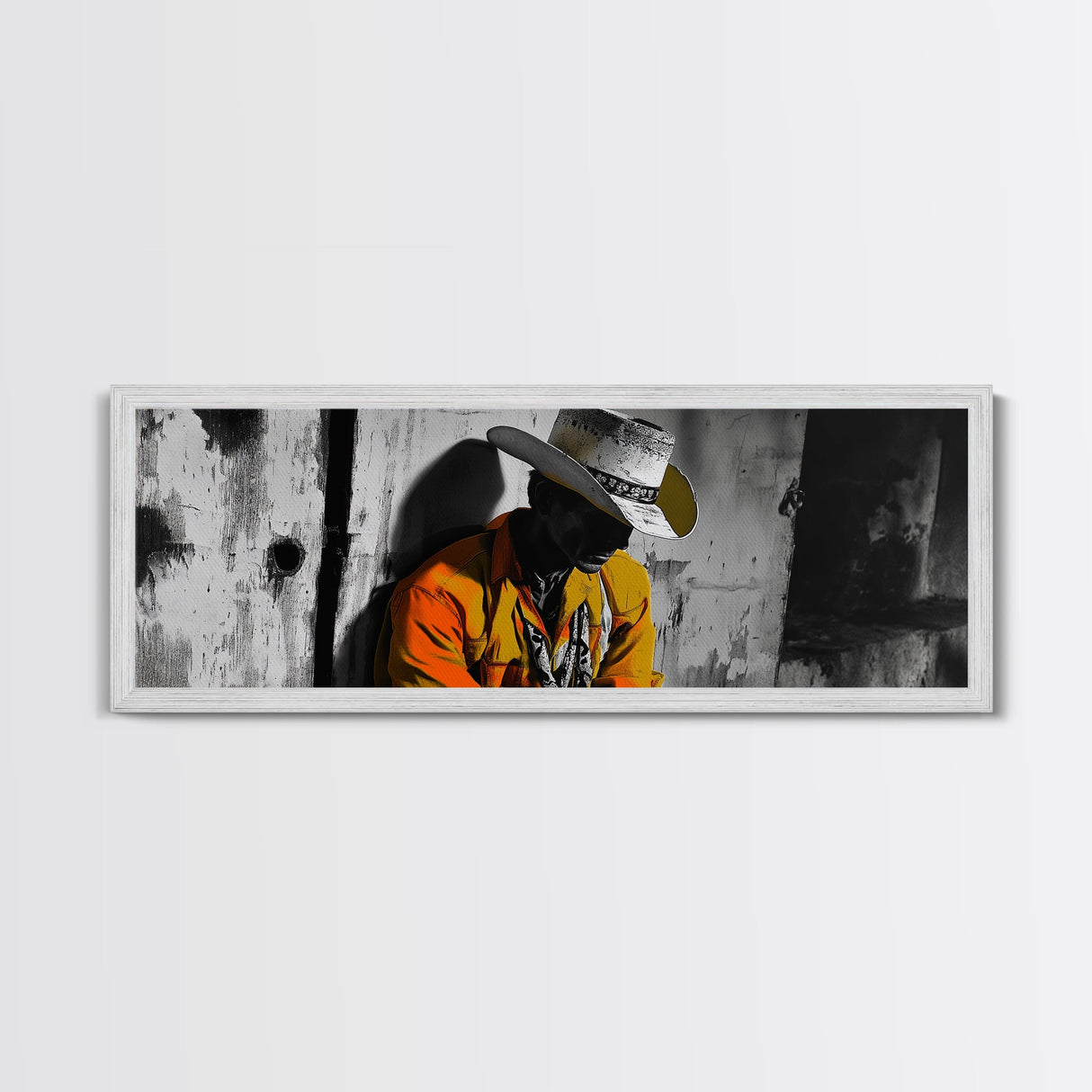 Lone Cowboy, Western Art, Moody Art, Ranch Life Wall Art, Rustic Decor, Farmhouse Art, Horizontal Wall Art, Canvas Print