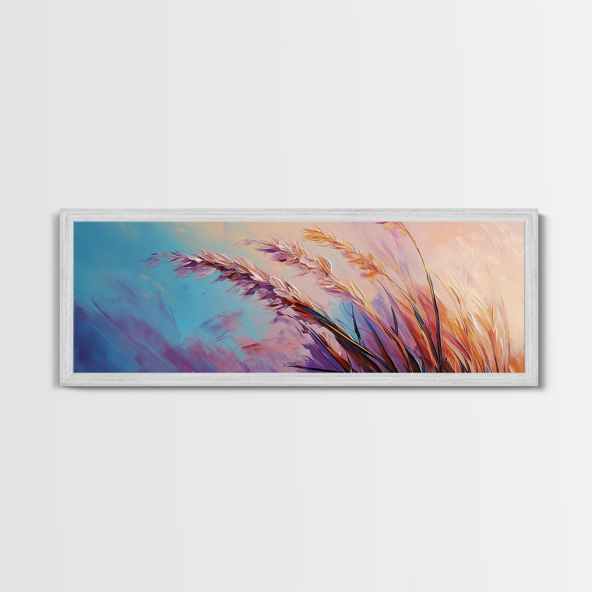 Soft Wheat Field, wildflower painting, wabi sabi art, botanical prints, soft colors, minimal decor, modern home, canvas print