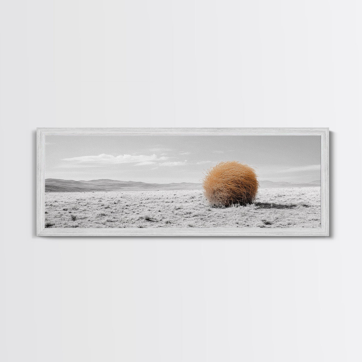 Tumbleweed, Desert Landscape, Southwest Wall Art, Minimalist Art, Extra Wide Art, Panoramic Art, Framed Canvas Print, Wabi Sabi Art