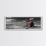 Windmill, Rustic Art, Southwest Wall Art, Farmhouse Art, Extra Wide Art, Wabi Sabi Art, Framed Canvas Print, Minimalist Art