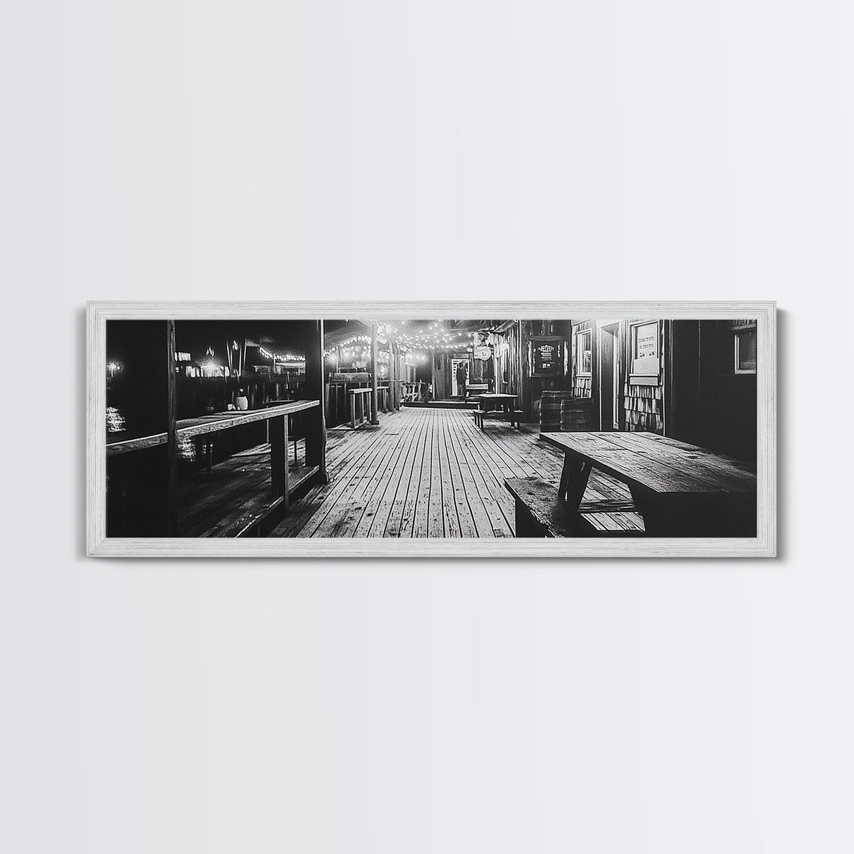 Old Wooden Dock, Moody Art, Canvas Print, Coastal Decor, Rustic Wall Art, Wabi Sabi Art, Extra Wide Art, Nautical Wall Art