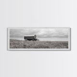 Coastal Wagon, Wabi Sabi Art, Canvas Print, Coastal Landscape Art, Rustic Wall Art, Extra Wide Art, Moody Art, Above Couch Art