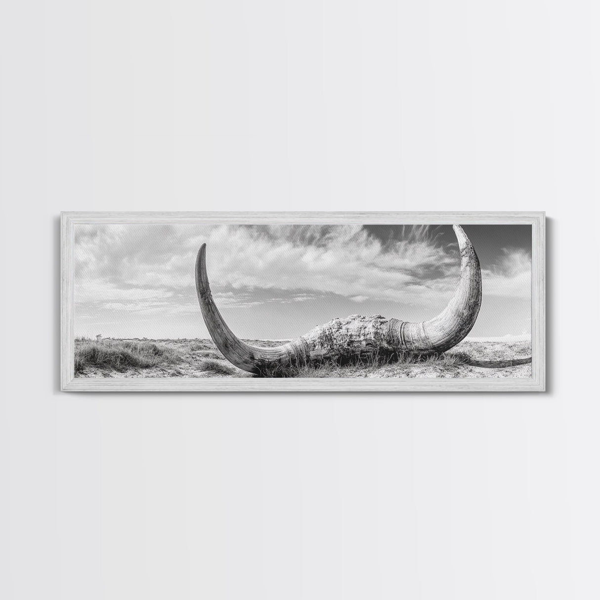 Bull Horns, bull and bear art, rustic art, dark romance painting, wabi sabi wall art, minimalist art, framed canvas print