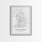 Saint Petersburg Street Map, Russia Map, City Map Art, Minimalist Art, Wall Art, Canvas Print, Room Décor, Gift For Mom, Travel Wall Art