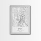 Salem Street Map, Oregon Map, City Map Art, Minimalist Art, Wall Art, Canvas Print, Dorm Room Décor, Graduation Gift, Travel Wall Print