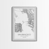 San Francisco Street Map, California Map, City Map Print, Minimalist Art, Wall Art, Canvas Print, Family Room Décor, Gift For Travelers