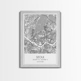 Seoul Street Map, South Korea Map, Asia City Map Print, Minimalist Art, Wall Art, Canvas Print, Travel Gift For Women, Travel Wall Décor