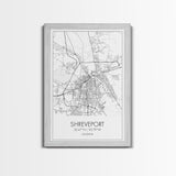 Shreveport Street Map, Louisiana Map, City Map Print, Minimalist Art, Wall Art, Canvas Print, Wall Decoration, Aviation Gift, Travel Décor