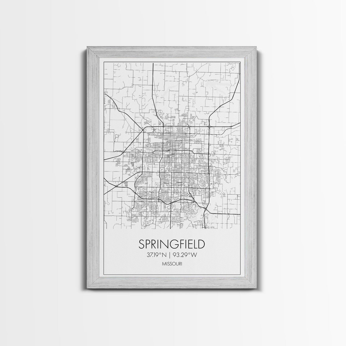 Springfield Street Map, Missouri Map, City Map Print, Modern Wall Art, Wall Art, Canvas Print, Bedroom Wall Décor, Gifts For Couple