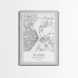 St Louis Street Map, Missouri Map, City Map Print, Modern Wall Art, Wall Art, Canvas Print, Dorm Room Décor, Travel Lover Gift, Travel Art