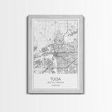 Tulsa Street Map, Oklahoma Map, City Map Print, Modern Wall Art, Wall Art, Canvas Print, Dorm Room Décor, Gift For Husband, Travel Art Print