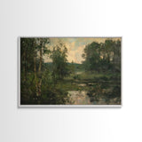 Early American Landscape Painting Framed Canvas Print | Oil Painting Print | Metal Art | Landscape Painting | Living Room Art | Home Decor