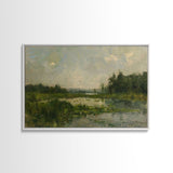 By The Water - Framed Canvas Print, English Landscape, Painting Print On Canvas Or Metal, Living Room Decor