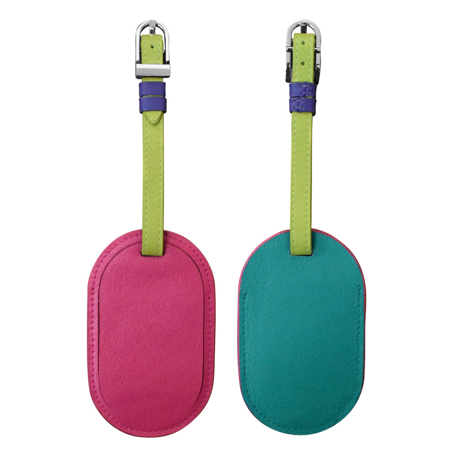 Round  Leather Luggage Tag - Qty: 1 (6424) by ili New York