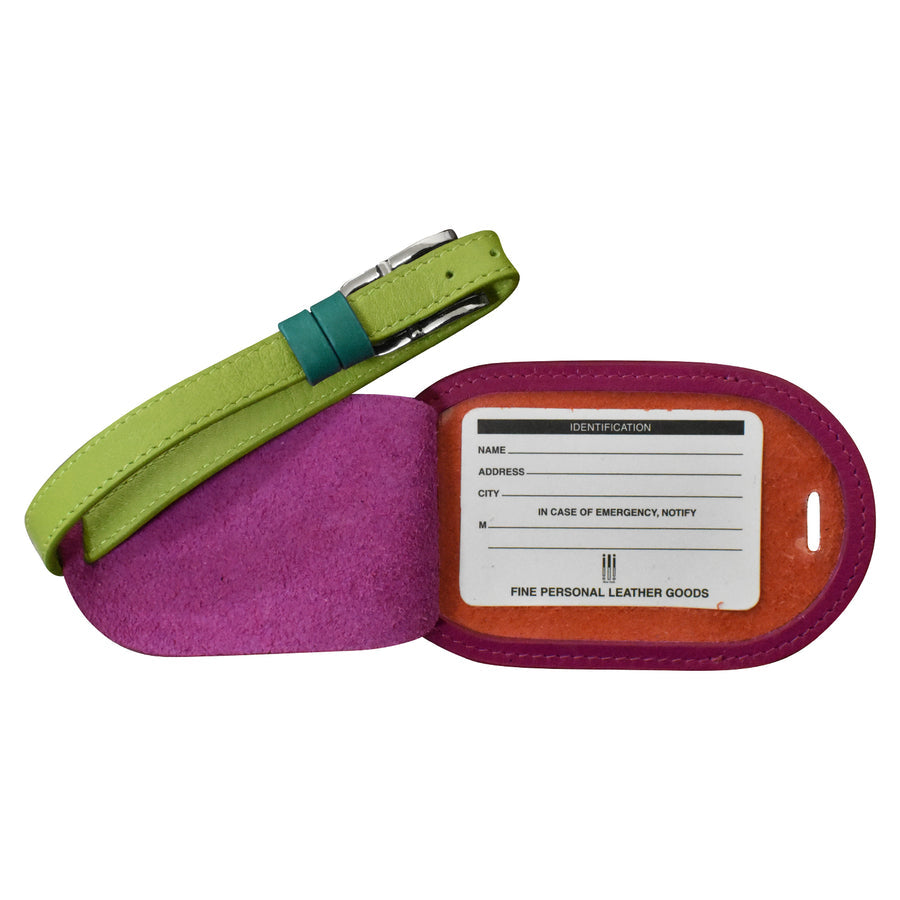 Round  Leather Luggage Tag - Qty: 1 (6424) by ili New York