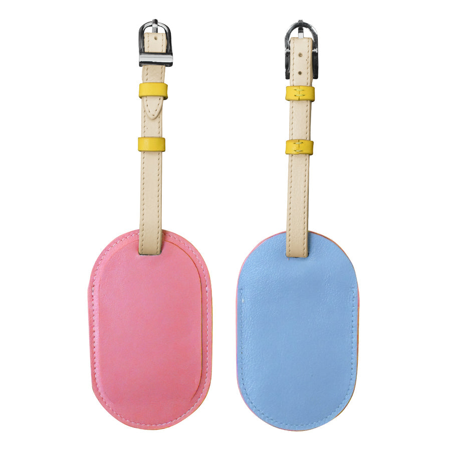 Round  Leather Luggage Tag - Qty: 1 (6424) by ili New York