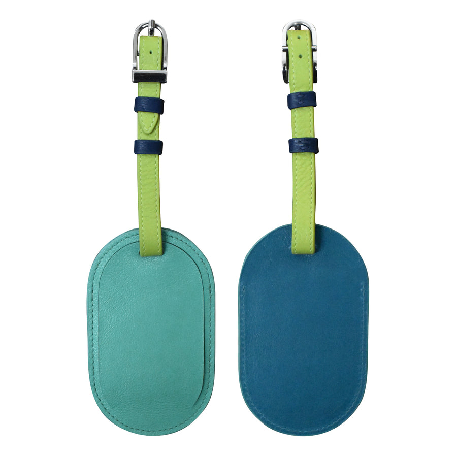 Round  Leather Luggage Tag - Qty: 1 (6424) by ili New York