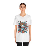 Camiseta a todo color "Viajo Para Comprar" 
