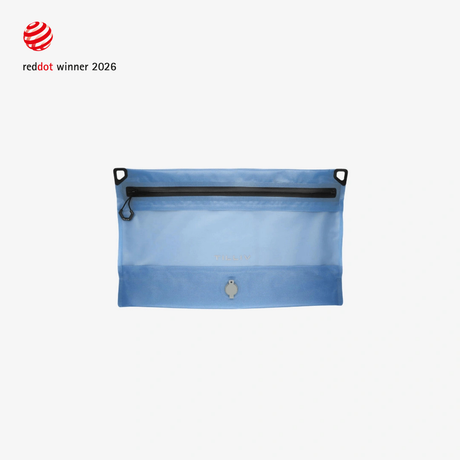 TILLIV Compak Medium vacuum pack in Steel Blue, empty and laid flat